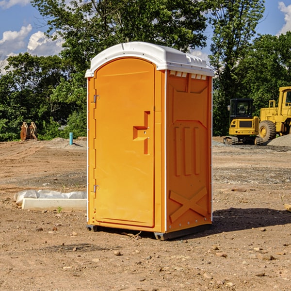 how often are the portable restrooms cleaned and serviced during a rental period in Cadott